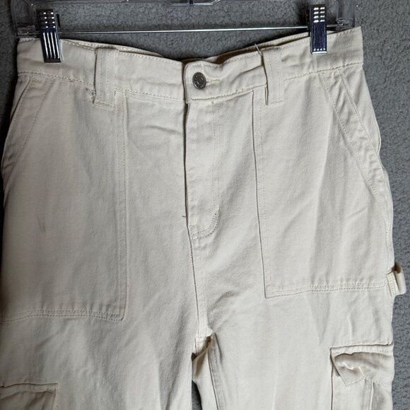 PacSun‎ Off White Carpenter Painter Cargo Pants Jeans Dad Size 28 Tapered Cotton - Picture 10 of 16
